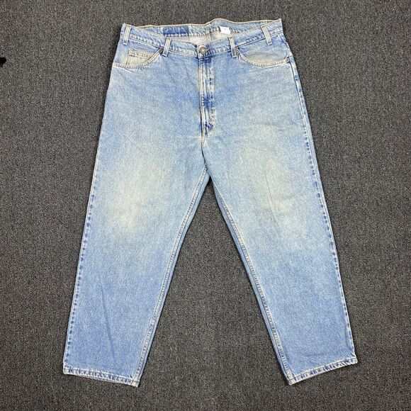 Vintage Levi’s Mens Black Tab Jeans Relaxed Straight Leg Light Washed Size 40x29 - Picture 1 of 7